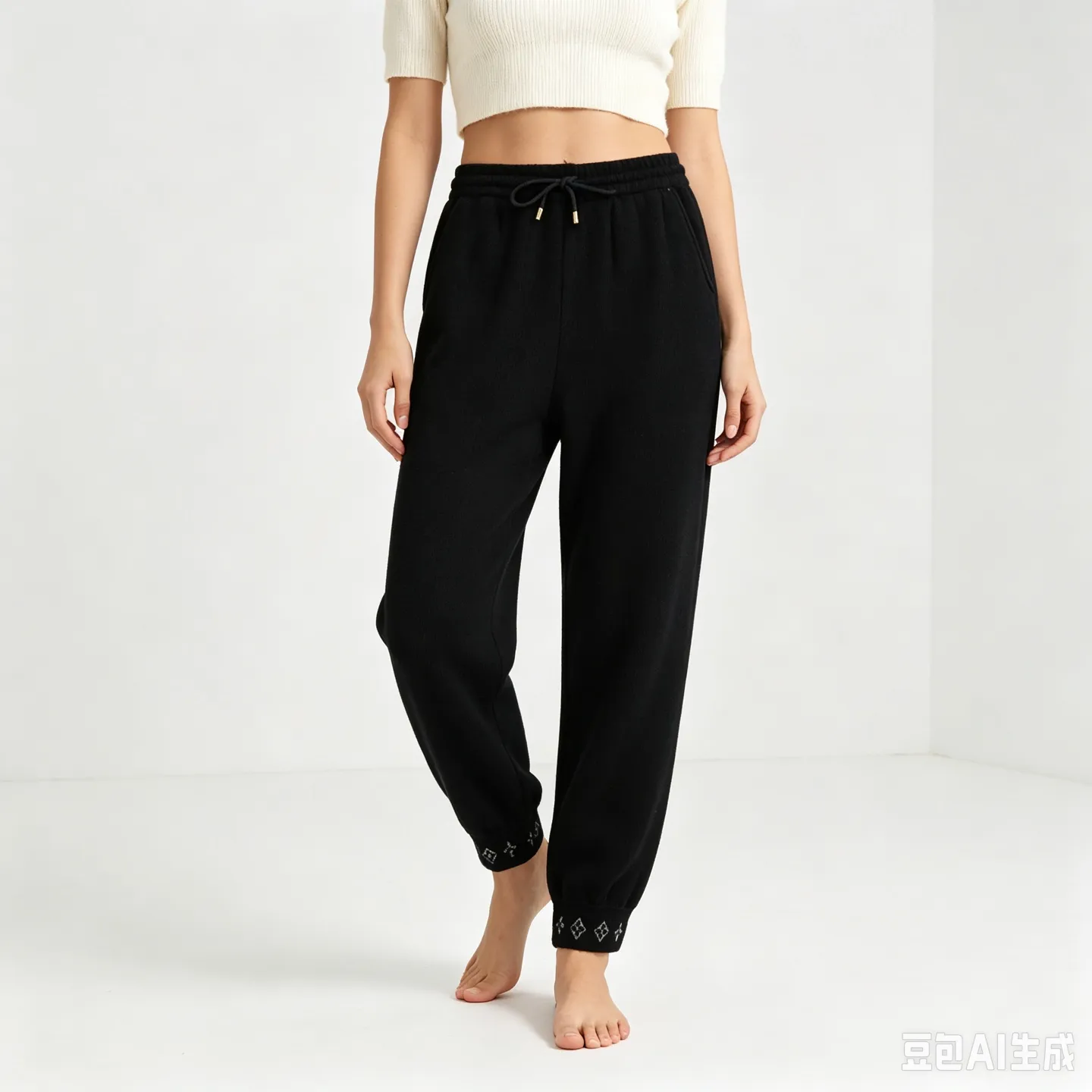 Louis Vuitton/Louis Vuitton jacquard threaded woolen legged trousers